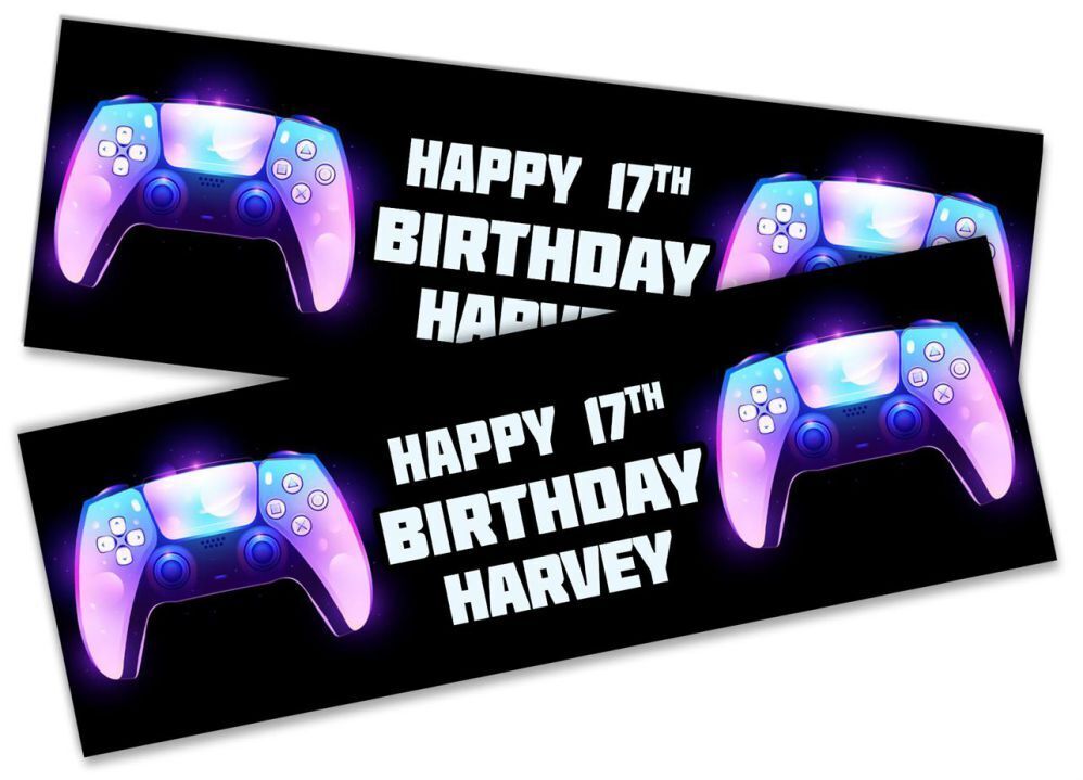 Personalised Birthday Banners Generic Design Children Kids Party Decoration 116