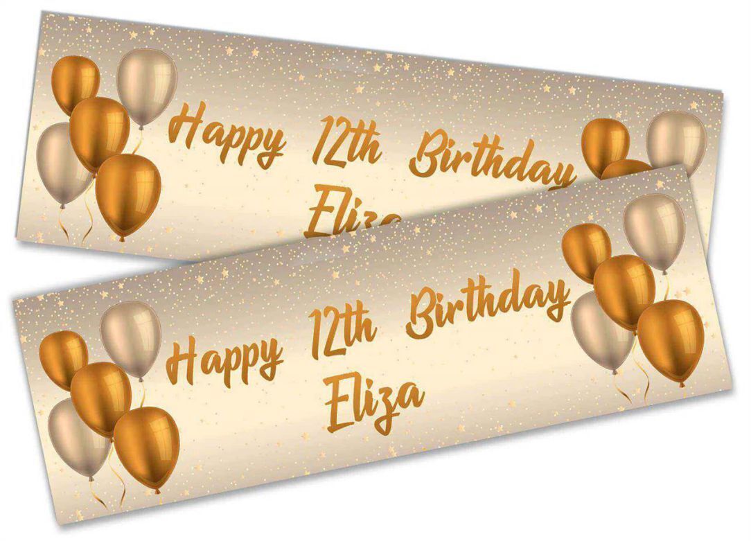 Personalised Birthday Banners Balloon Design Children Kids Party Decoration 75