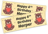 Personalised Birthday Banners Generic Design Children Kids Party Decoration 166