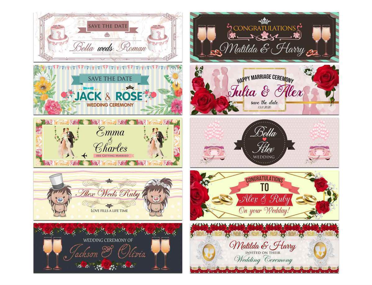 Personalised Wedding Banner Adult Party Celebration Marriage 239