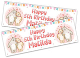 Personalised Birthday Banners Teddy Design Children Kids Party Decoration 114