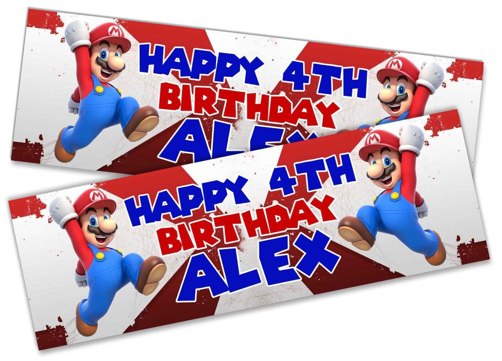 Personalised Birthday Banners Mario Design Children Kids Party Decoration 4