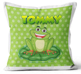 Personalised Any Name Frog Design Cushion Printed Birthday Gift 850