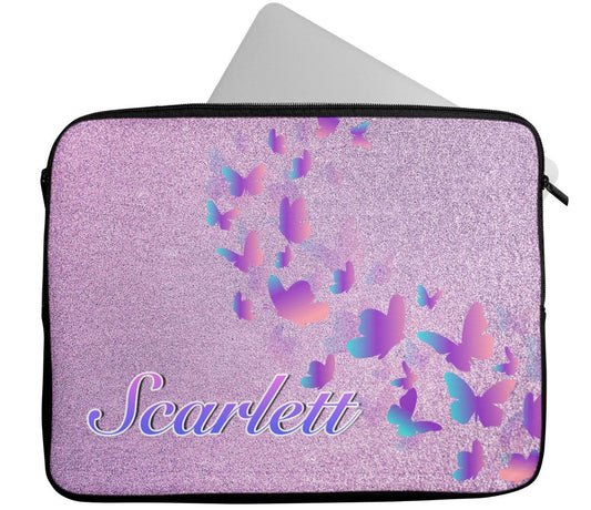 Personalised Any Name Butterfly Design Laptop Case Sleeve Tablet Bag 62