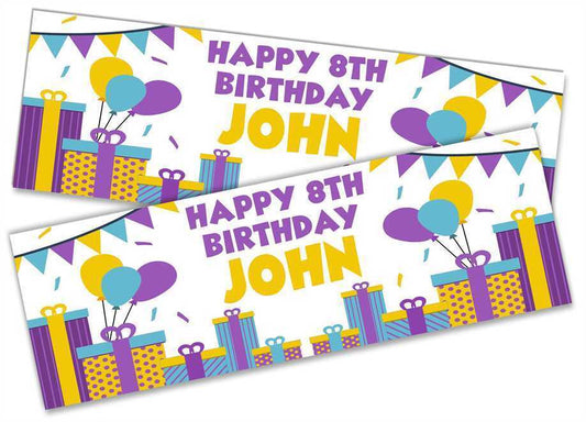 Personalised Birthday Banners Generic Design Children Kids Party Decoration 43