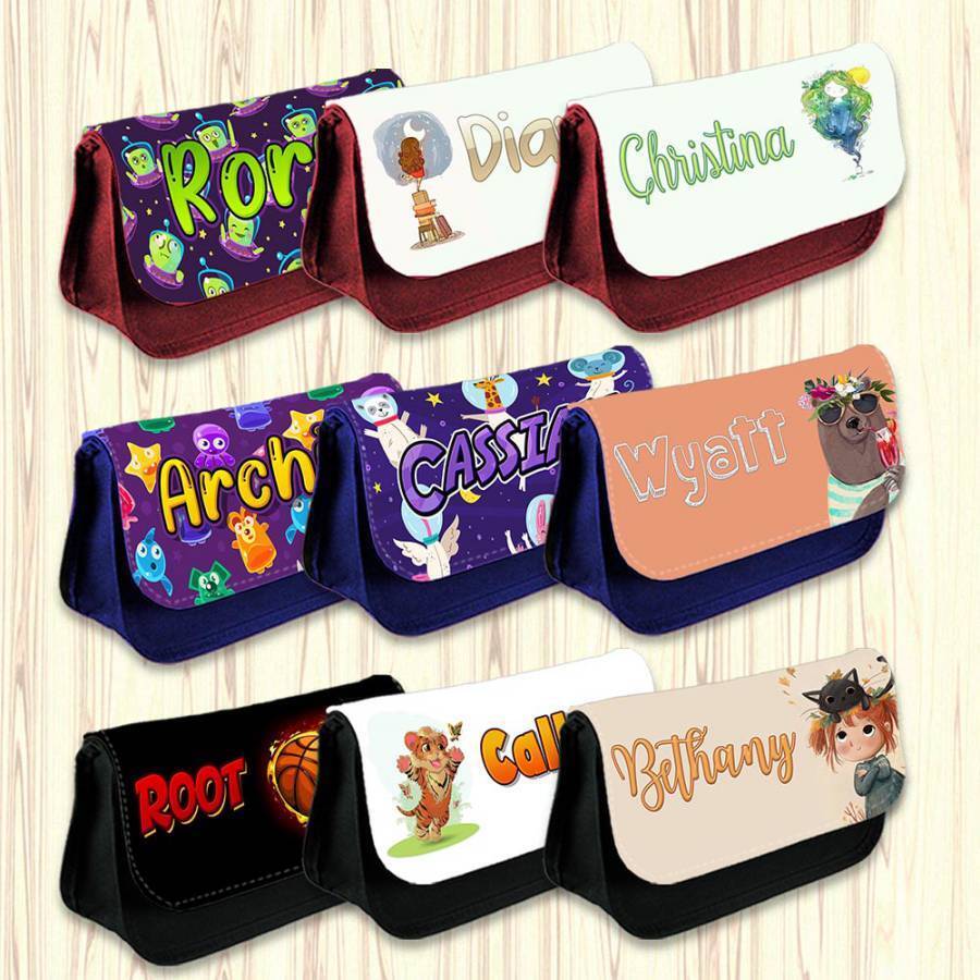 Personalised Pencil Case Generic Girls Boys Stationary Kids School Bag 20