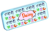 Personalised Any Name Animal Pencil Case Tin Children School Kids Stationary 15