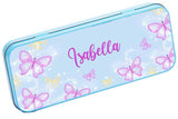 Personalised Any Name Butterfly Pencil Case Tin Children School Kid Stationary 9