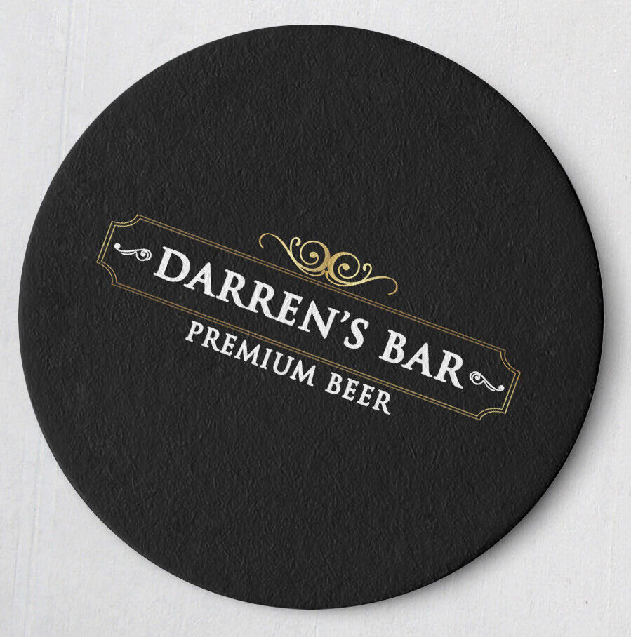 PERSONALISED PREMIUM BEER MAT LABEL BAR RUNNER IDEAL HOME PUB CAFE OCCASION