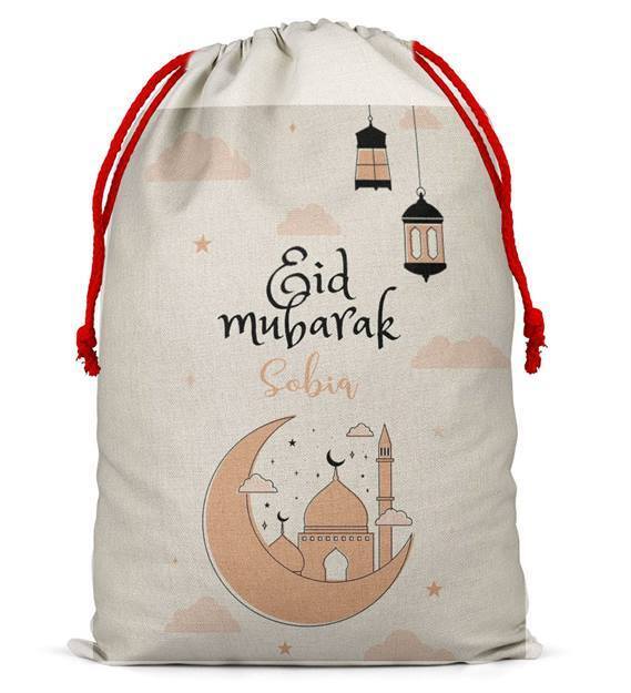 Personalised Eid Sack Bag Boy Girl eid Gift idea Stocking Bag 9