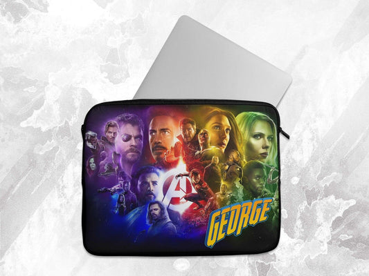 Personalised Laptop Case Any Name Avengers Sleeve Tablet Bag Chromebook Gift 1
