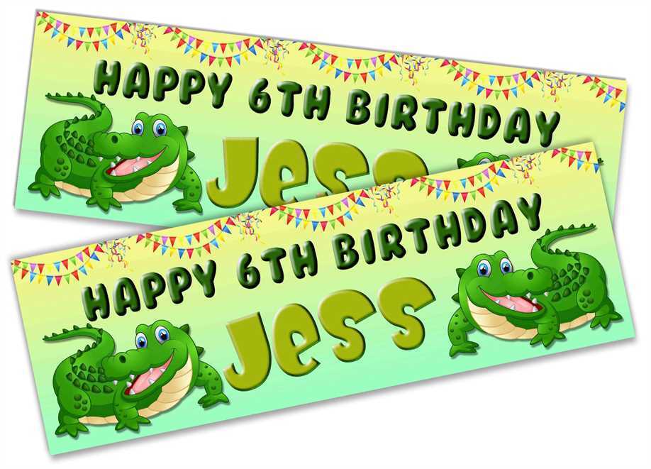 Personalised Birthday Banners Jungle Design Children Kids Party Decoration 51