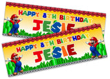 Personalised Birthday Banners Mario Design Children Kids Party Decoration 4