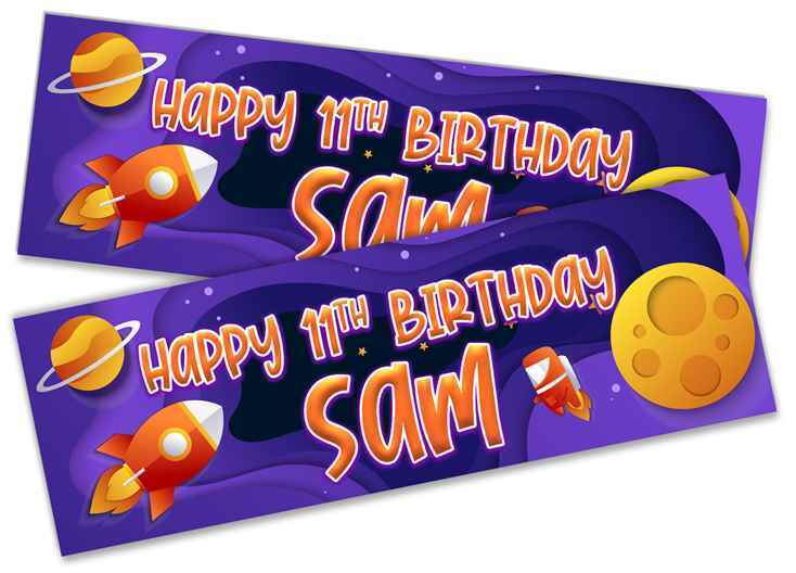 Personalised Birthday Banners Generic Design Children Kids Party Decoration 215