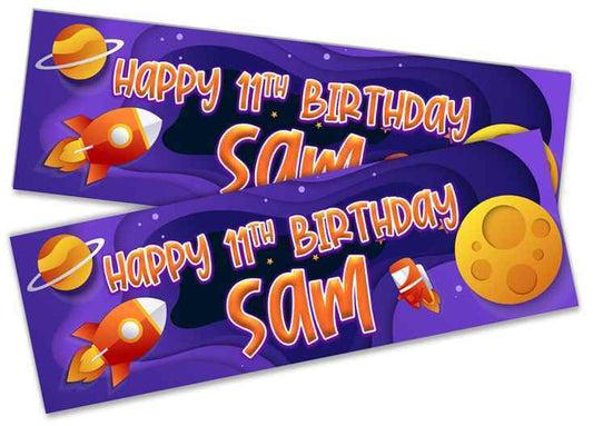 Personalised Birthday Banners Generic Design Children Kids Party Decoration 215