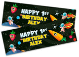 Personalised Birthday Banners Generic Design Children Kids Party Decoration 252