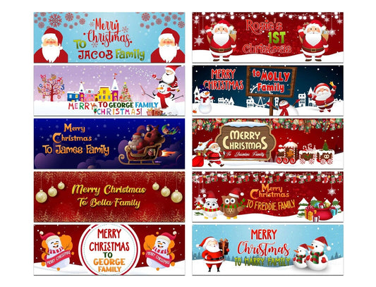 Personalised Banner Christmas Design Party Decoration 16