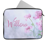 Personalised Any Name Floral Design Laptop Case Sleeve Tablet Bag 27