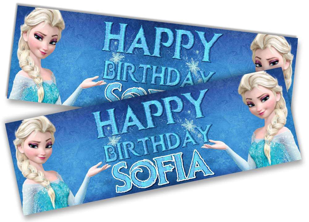 Personalised Birthday Banners Princess  Design Children Kid Party Decoration 62