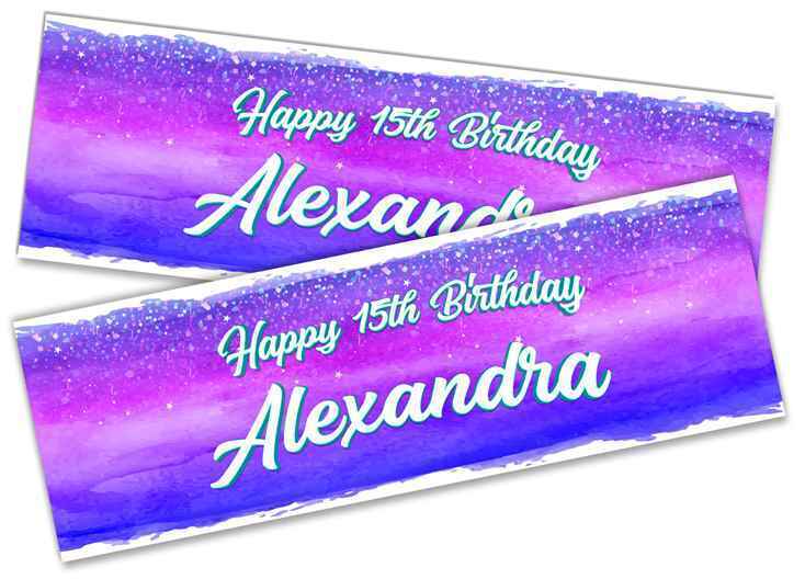 Personalised Birthday Banners Generic Design Children Kids Party Decoration 215