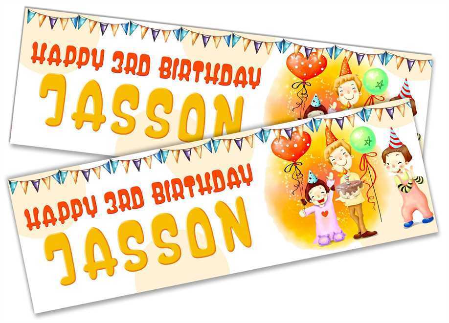 Personalised Birthday Banners Generic Design Children Kids Party Decoration 43