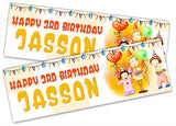 Personalised Birthday Banners Generic Design Children Kids Party Decoration 43