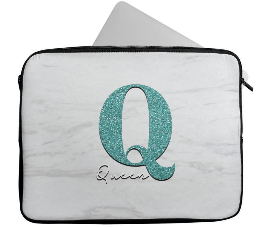 Personalised Any Name Marble Glitter Design Laptop Case Sleeve Tablet Bag 107