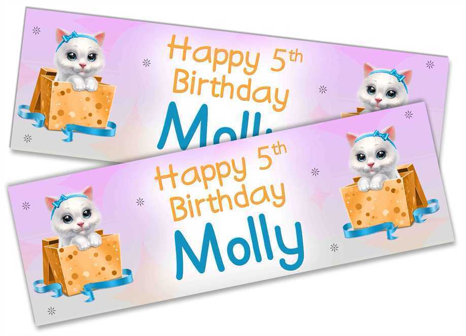 Personalised Birthday Banners Generic Design Children Kids Party Decoration 133