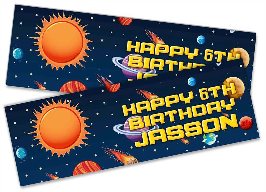 Personalised Birthday Banners Space Design Children Kids Party Decoration 53