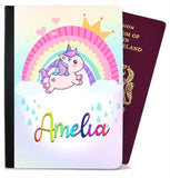 Personalised Unicorn kids Passport Cover Holder Any Name Holiday Accessory 32