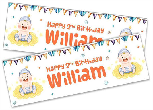 Personalised Birthday Banners Generic Design Children Kids Party Decoration 132