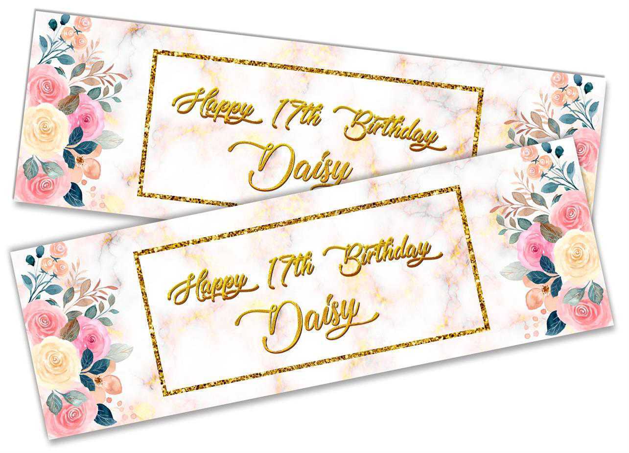 Personalised Birthday Banners Floral Design Kids adult Party Decoration 101