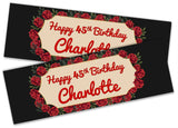 Personalised Birthday Banners Floral Design Kids adult Party Decoration 103