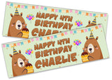 Personalised Birthday Banners Teddy Design Children Kids Party Decoration 114