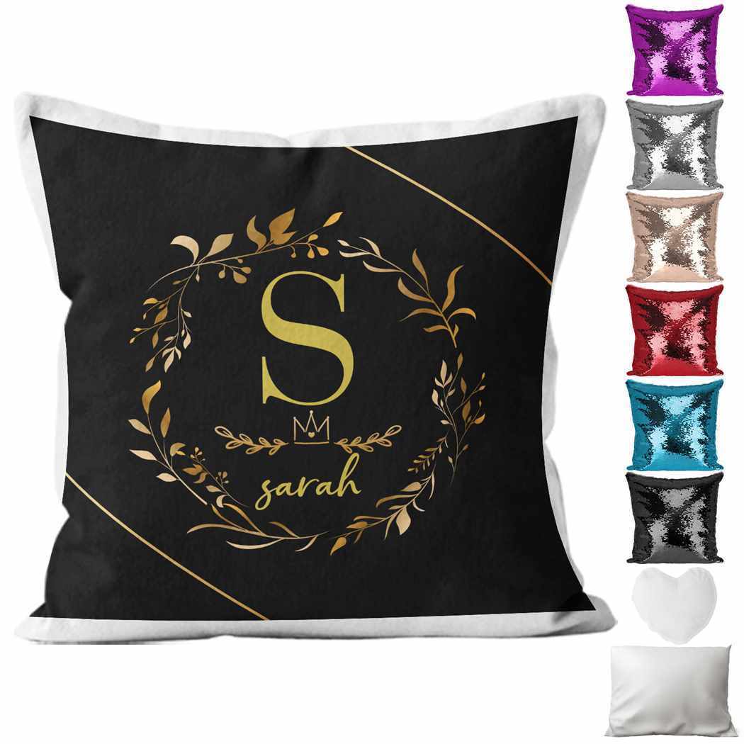 Personalised Cushion Floral Sequin Cushion Pillow Printed Birthday Gift 22
