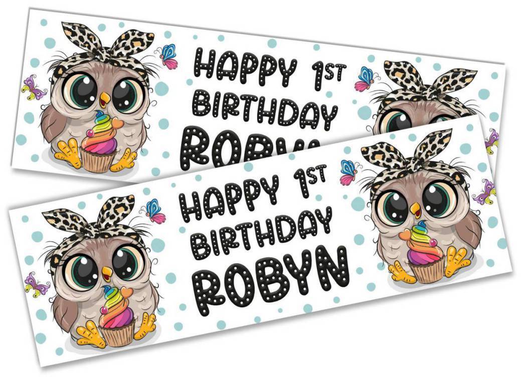 Personalised Birthday Banners Generic Design Children Kids Party Decoration 200