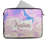 Personalised Any Name Marble Design Laptop Case Sleeve Tablet Bag 94