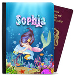 Personalised Mermaid Children Passport Cover Holder Any Name Holiday Accessory 2