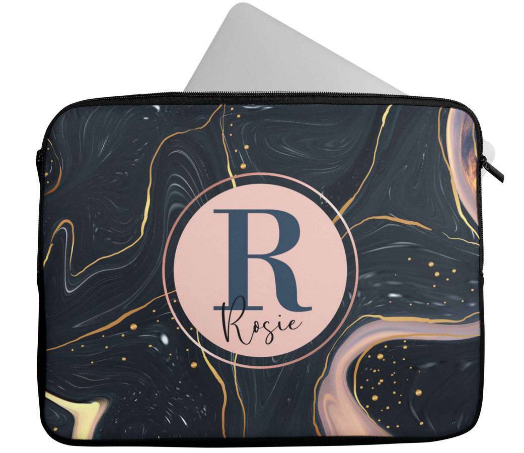 Personalised Any Name Marble Design Laptop Case Sleeve Tablet Bag 69