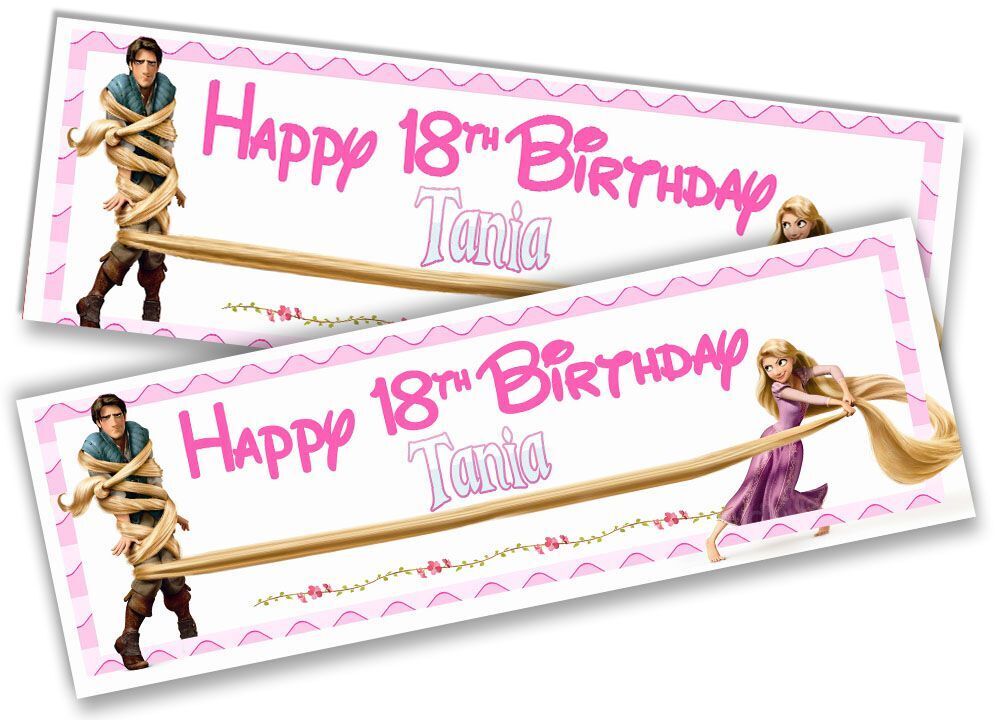 Personalised Birthday Banners Princess  Design Children Kid Party Decoration 72