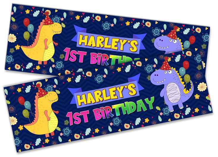 Personalised Birthday Banners Generic Design Children Kids Party Decoration 244