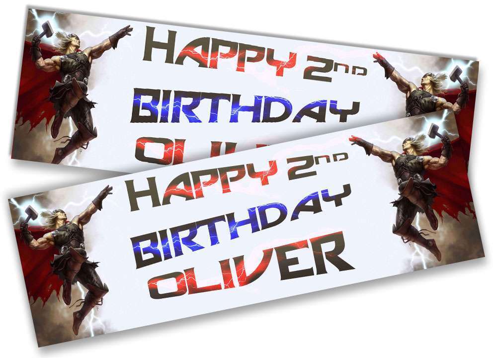 Personalised Birthday Banners Super Hero Design Children Kid Party Decoration 63