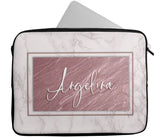 Personalised Any Name Marble Design Laptop Case Sleeve Tablet Bag 111