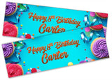 Personalised Birthday Banners Generic Design Children Kids Party Decoration 134