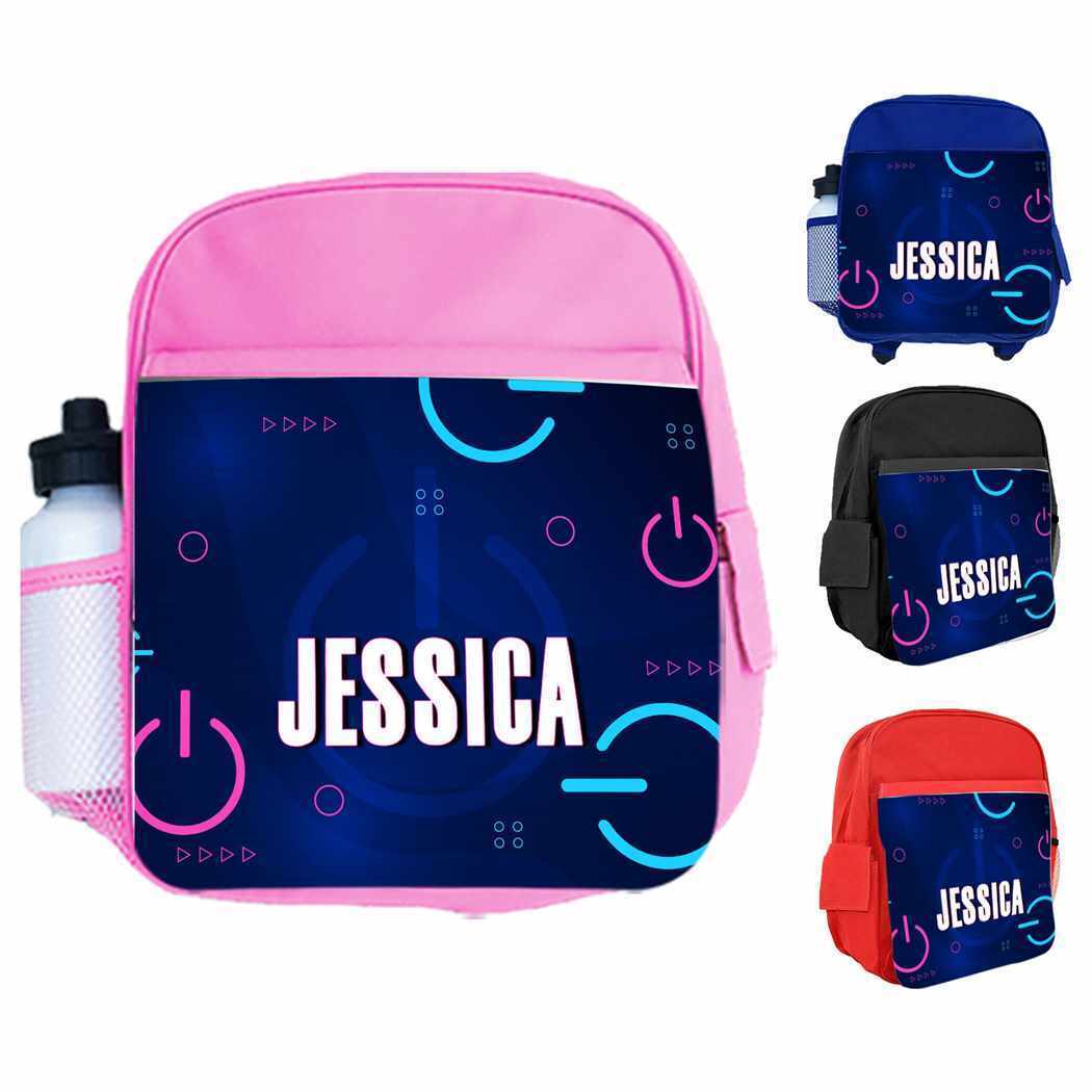 Personalised Kids Backpack Any Name Gaming Boys Girls Children School Bag 3