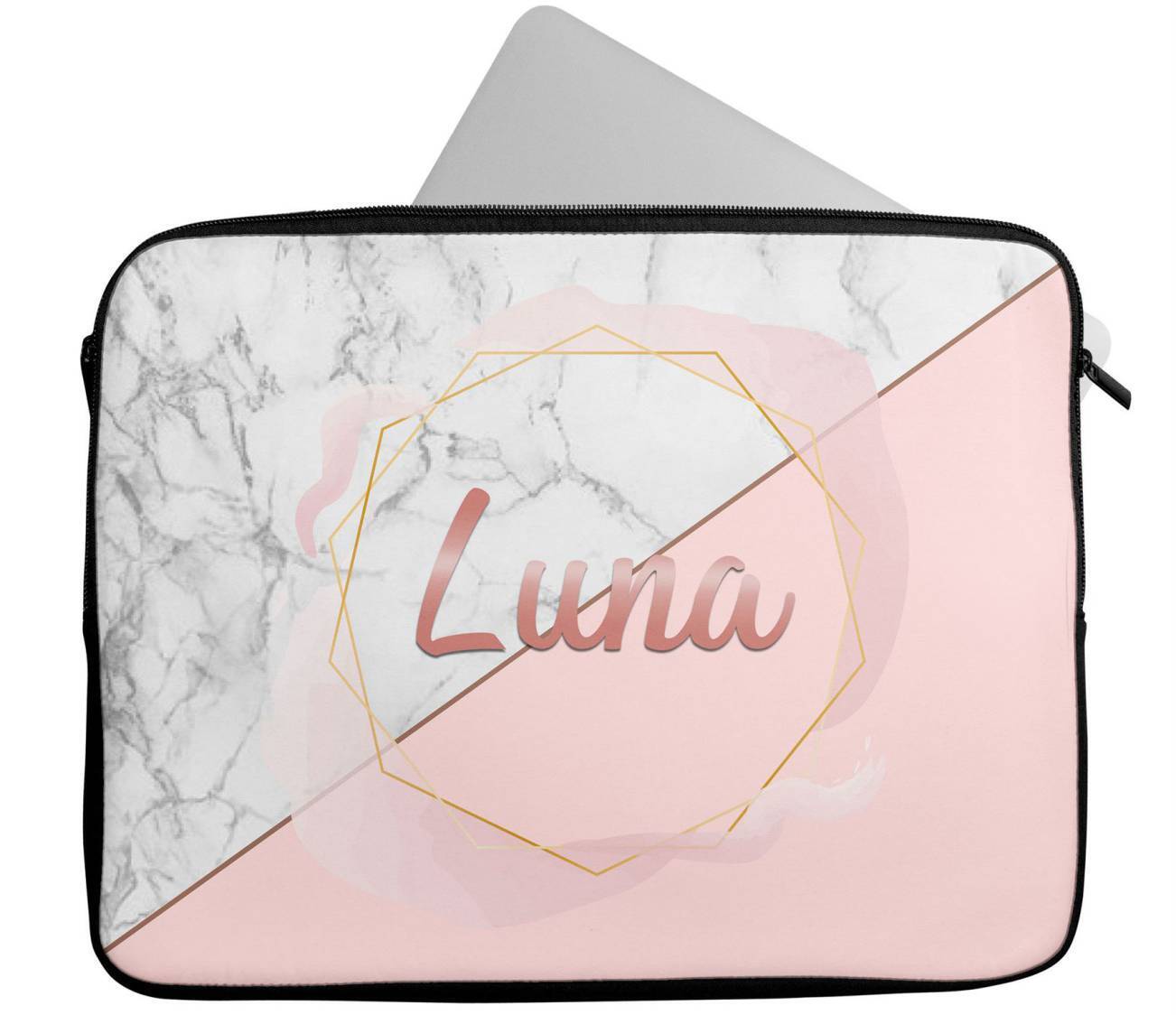 Personalised Any Name Marble Design Laptop Case Sleeve Tablet Bag 41