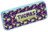 Personalised Any Name Dinosaur Pencil Case Tin Children School Kids Stationary 7