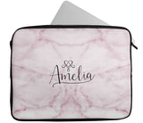 Personalised Any Name Marble Design Laptop Case Sleeve Tablet Bag 108