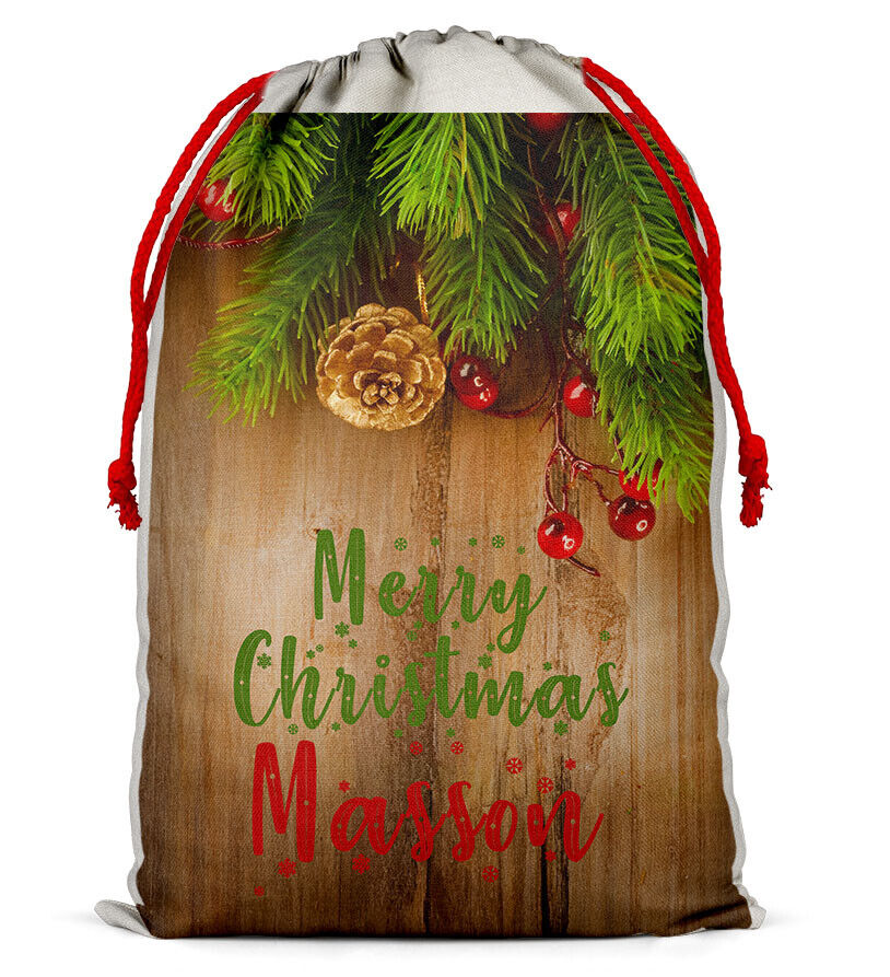Personalised Christmas Sack Santa Bag Xmas Boy Girl Gift Stocking Bag 1
