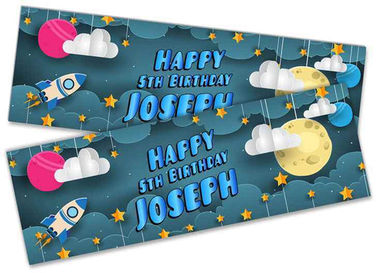 Personalised Birthday Banners Generic Design Children Kids Party Decoration 222